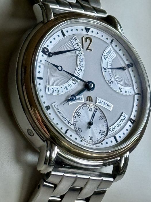 Maurice Lacroix Masterpiece Zloto i Stal Retrograde Calendrier