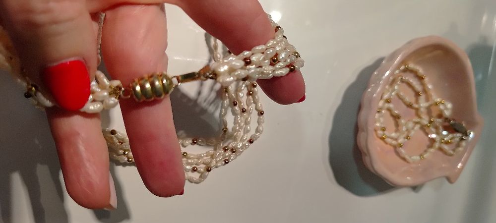 Perły naturalne komplet