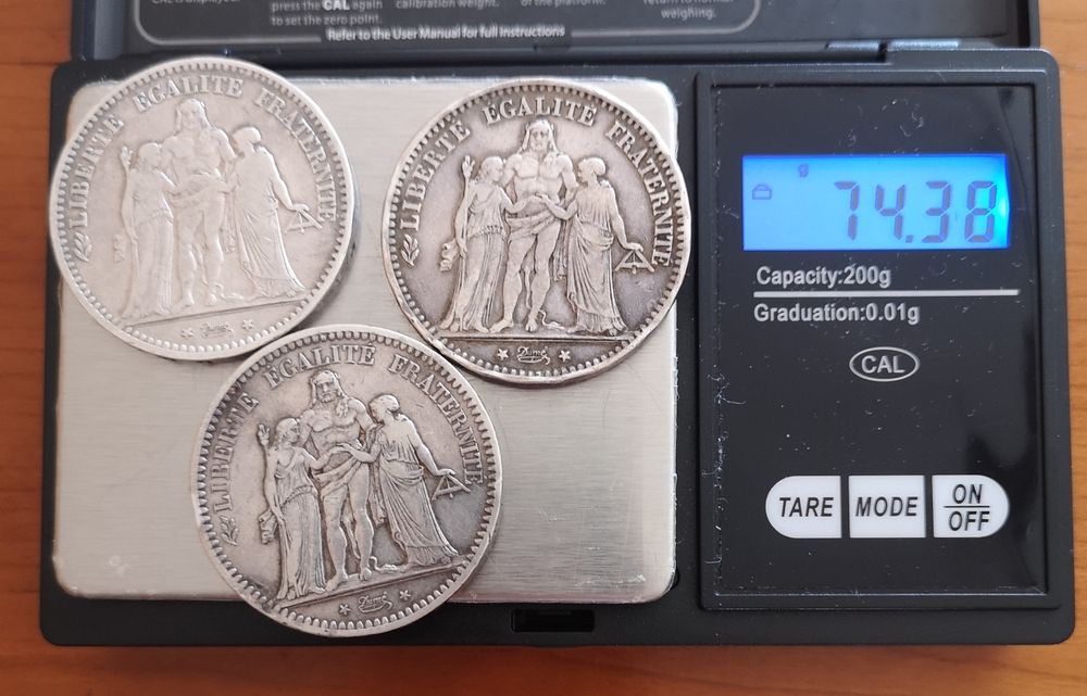 moedas prata 5 francs Hércules (#3)