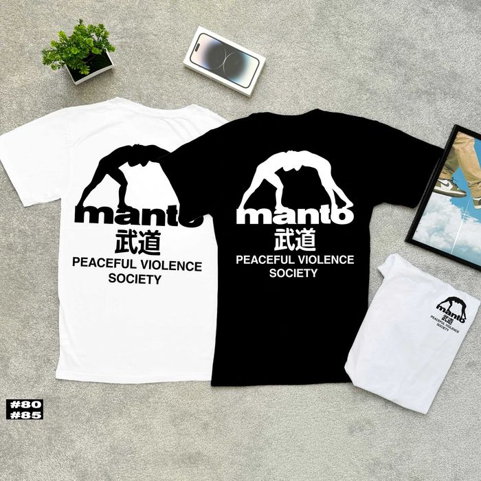 MANTO Society Большой Принт - Футболка МАНТО Социети Черная / Белая - XS S M L XL XXL