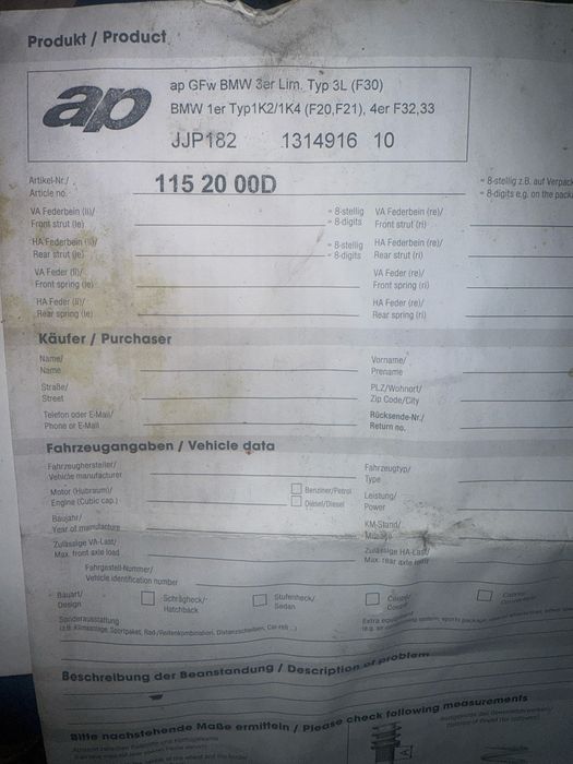 Coilovers ap para bmw f30