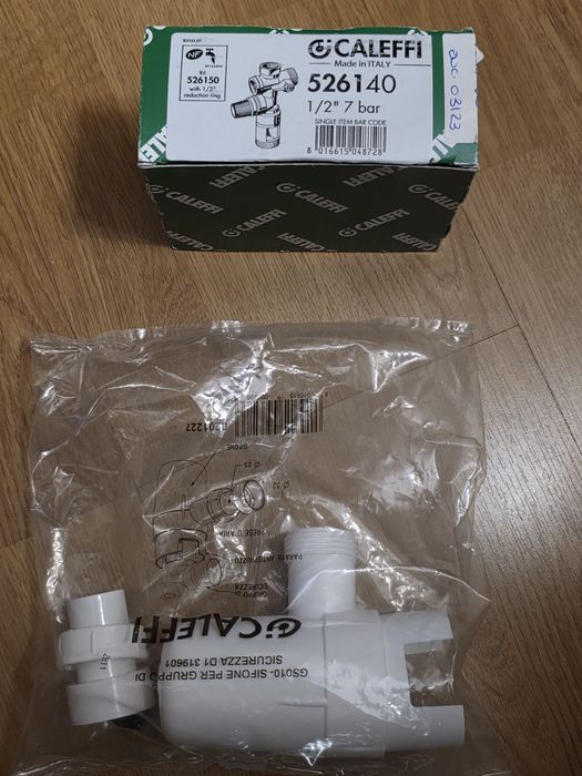 grupo de segurança hidráulica Caleffi, também conhecido como válvula d