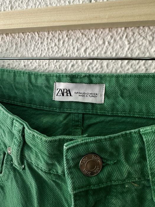 Calças de Ganga Verde Wide Leg Zara