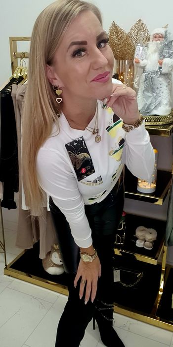 Bluza motyle biała. OBK0067