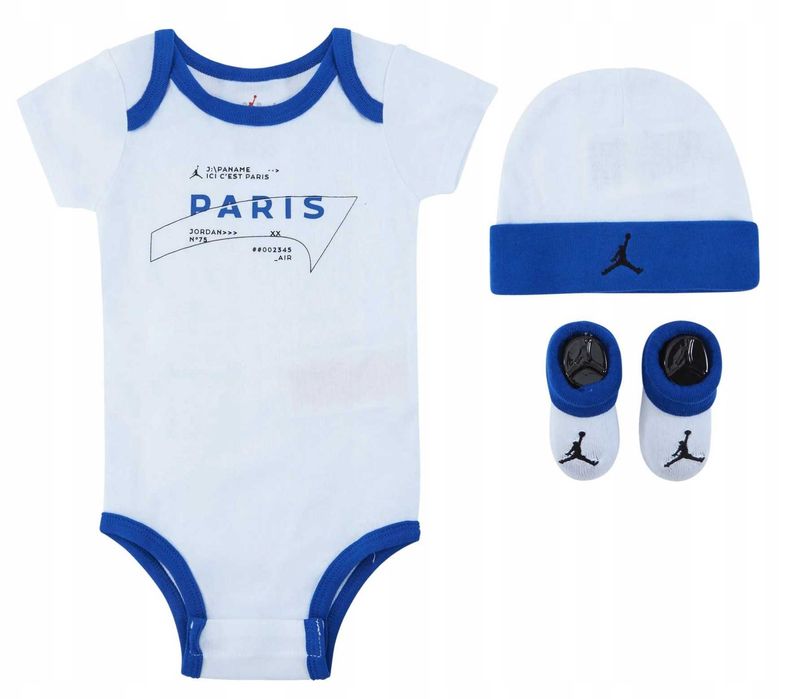 Zestaw niemowlęcy 
Nike Air Jordan PSG 0-6 miesięcy Body 3 pcs set
