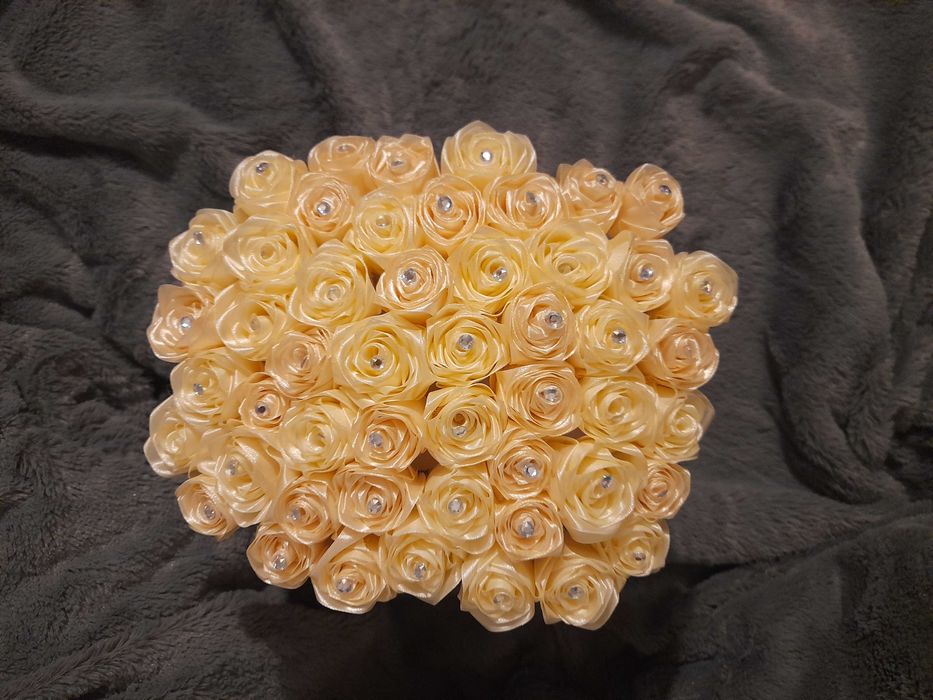 Flower box ze wstążki pod zamówienie