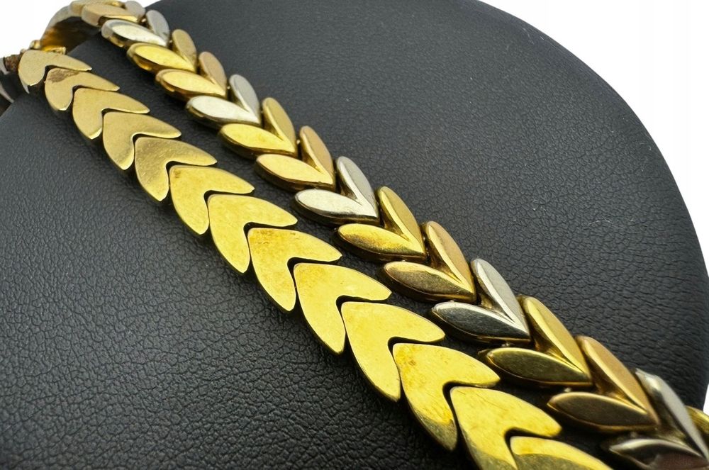 Piękny Dwukolorowy Złoty Łańcuszek 40,06g 750p 42cm