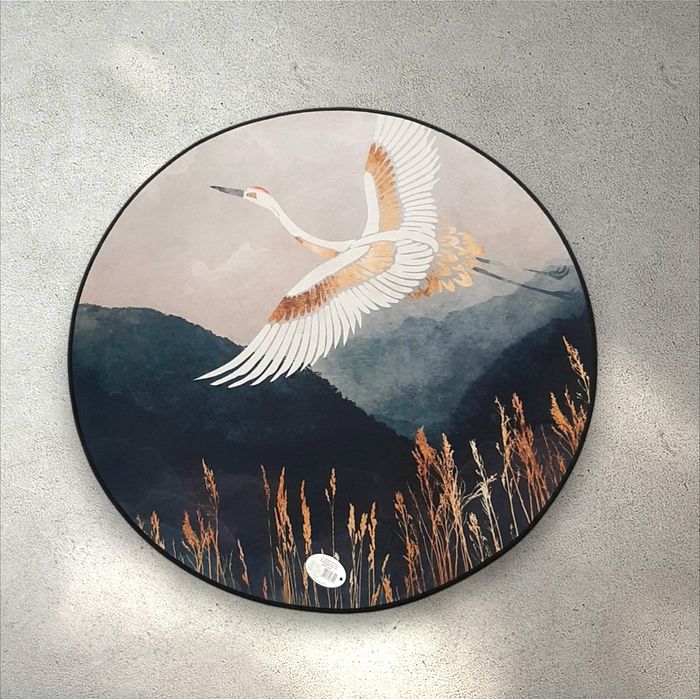 Dywanik okrągły ozdobny japoński żuraw góry salonu sypialni biura nowy