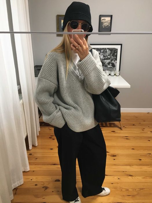 uniqlo шапка колір чорний, Knit Bucket Hat