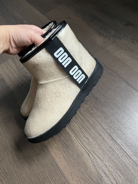 угги уги ugg clear mini силікон овчина непромокаючі бежеві 30р 18,5 см