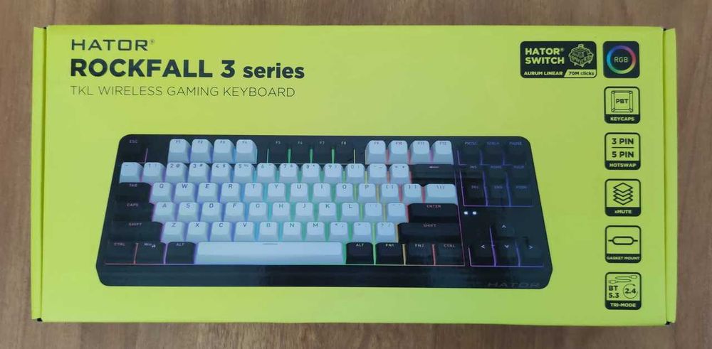 Klawiatura mechaniczna Hator Rockfall 3 TKL Wireless z hot-swap