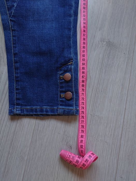Niebieskie jeansy damskie rybaczki XS 34