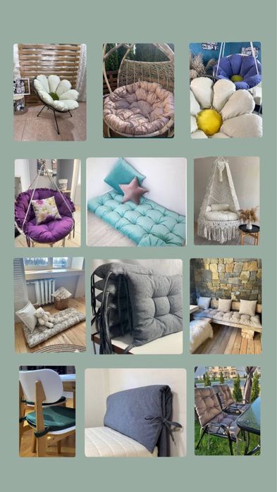 Текстиль для дома под размеры подушки матрасы на лавки качель кресла