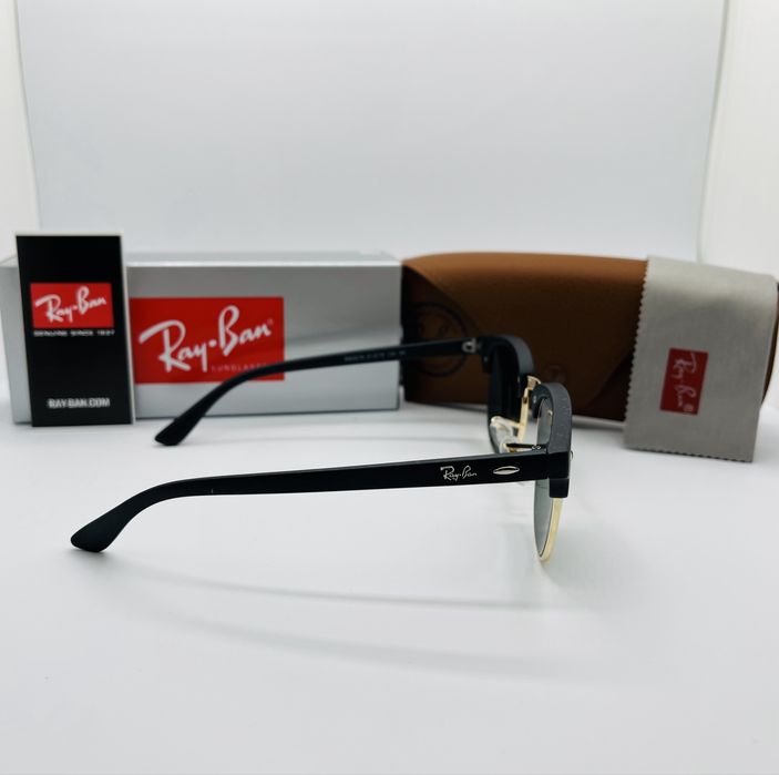 Солнцезащитные очки Ray Ban Clubmaster RB3016 Gold-Green 51мм стекло