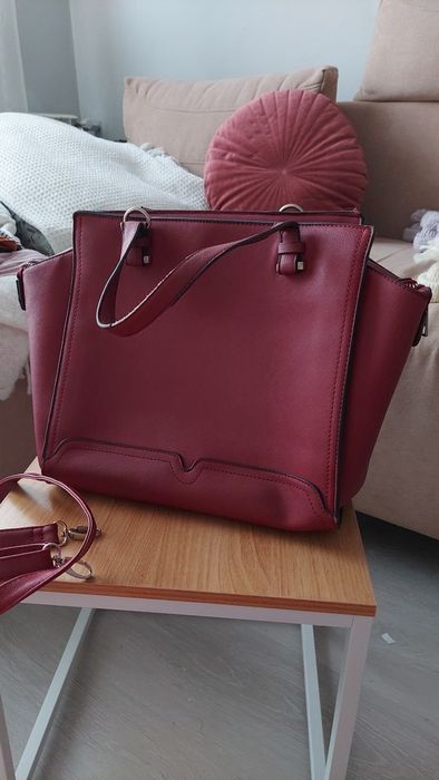 Duża bordowa torebka
