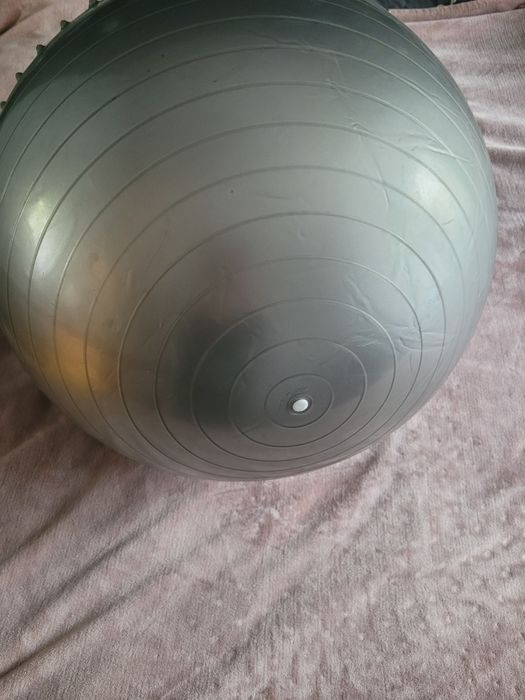 Piłka gimnastyczna duża dwustronna szara średnica ok 65 cm