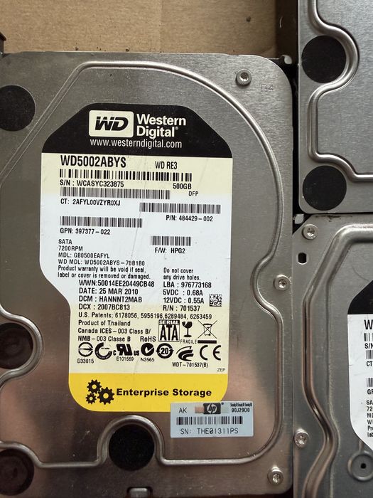 HDD 3.5” Western Digital RE 500GB SATA | Enterprise / Server | Лот