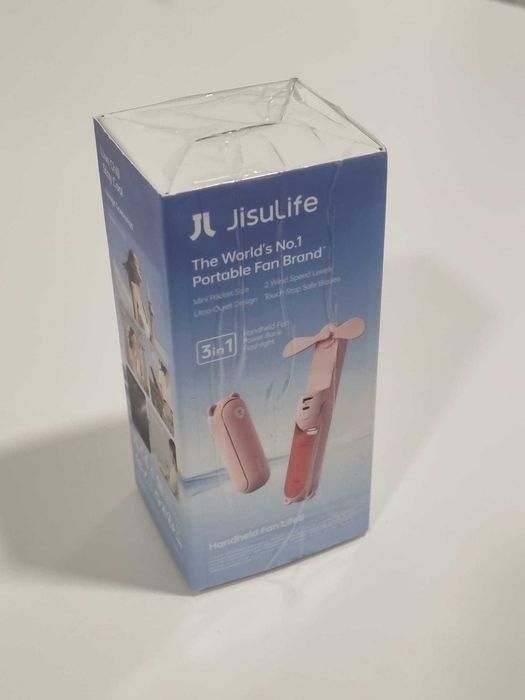 Ventoinha Portátil JISULIFE 3 em 1 – Com Power Bank e Lanterna