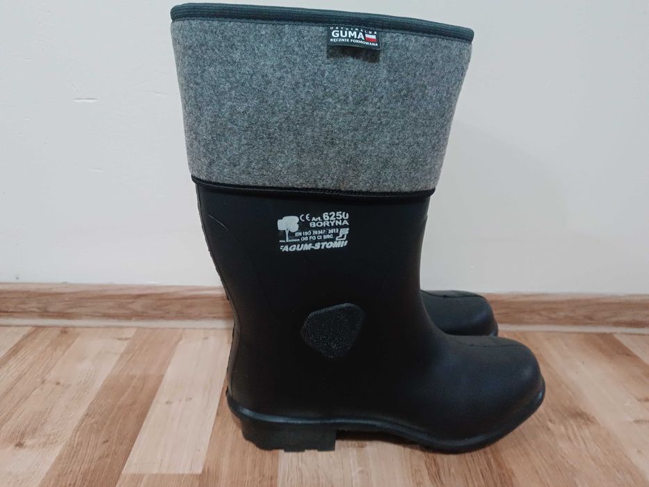 BUTY Gumo - Filcowe-robocze ciepłe kalosze Boryna 6250