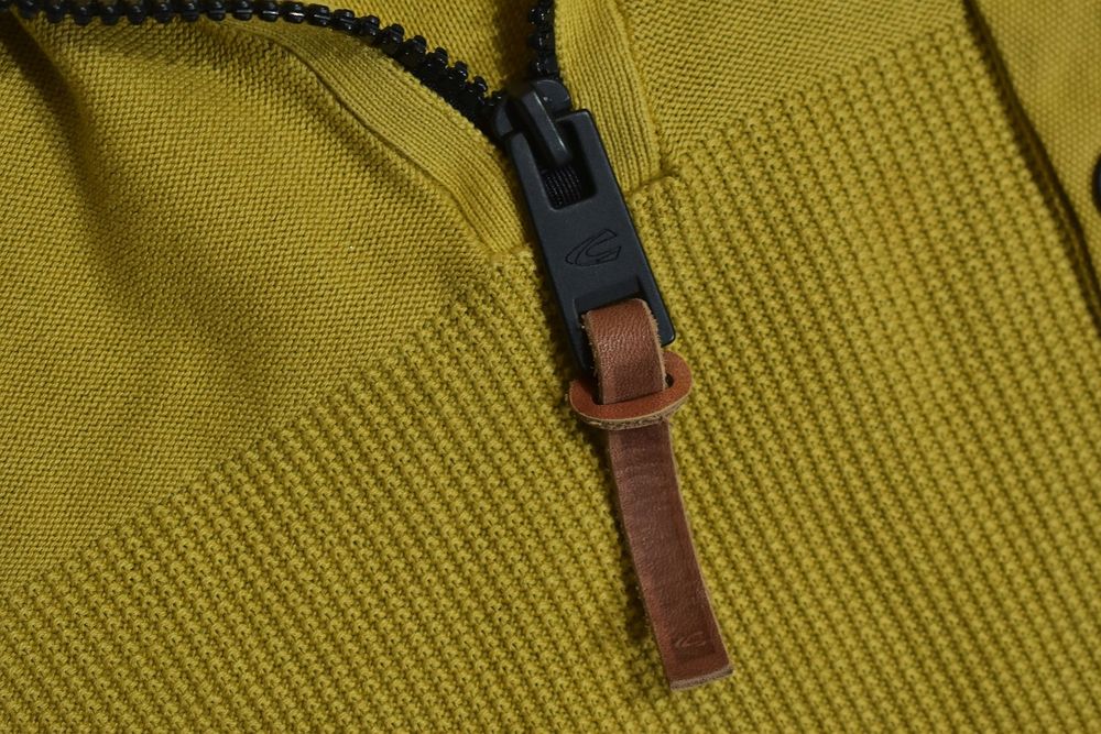 Camel Active Żółty Sweter Męski Organic Bawełna Half Zip L