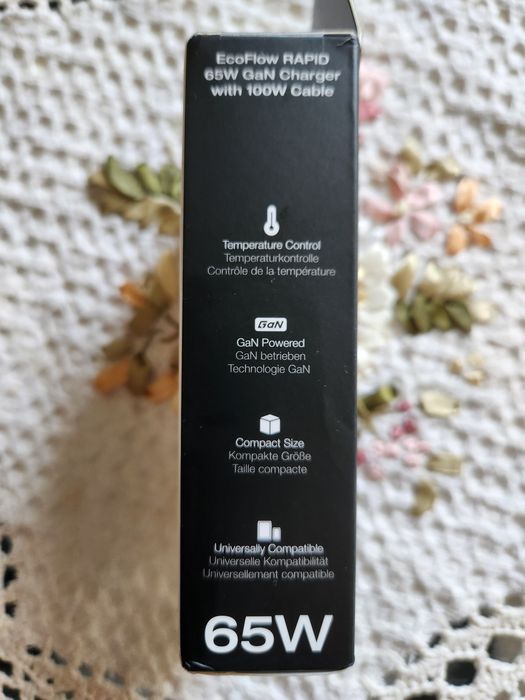 Зарядное устройство EcoFlow RAPID 65W GaN Charger с кабелем 100W