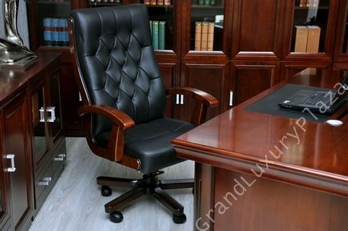 Skórzany obrotowy fotel biurowy, czarny , outlet, -% ceny, tanio!