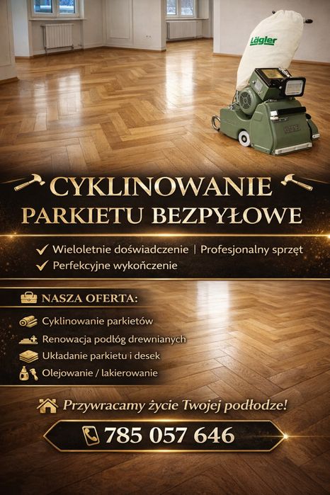 Cyklinowanie bezpyłowe Parkietu ukladanie Desek jodełki Renowacja podł