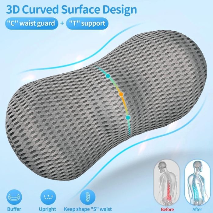 AgoKud Poduszka lędźwiowa, poduszka podpierająca lędźwi, na krzesło bi