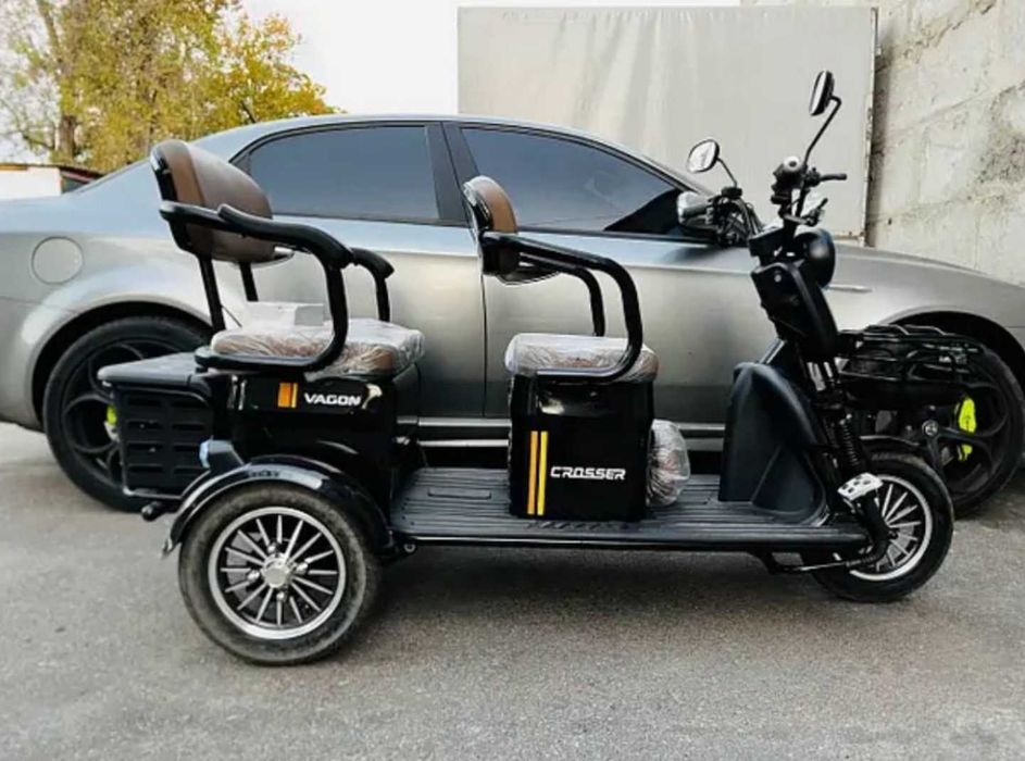 Электротрицикл трайк Crosser поднимет до 300 кг мощный  графеновая акб