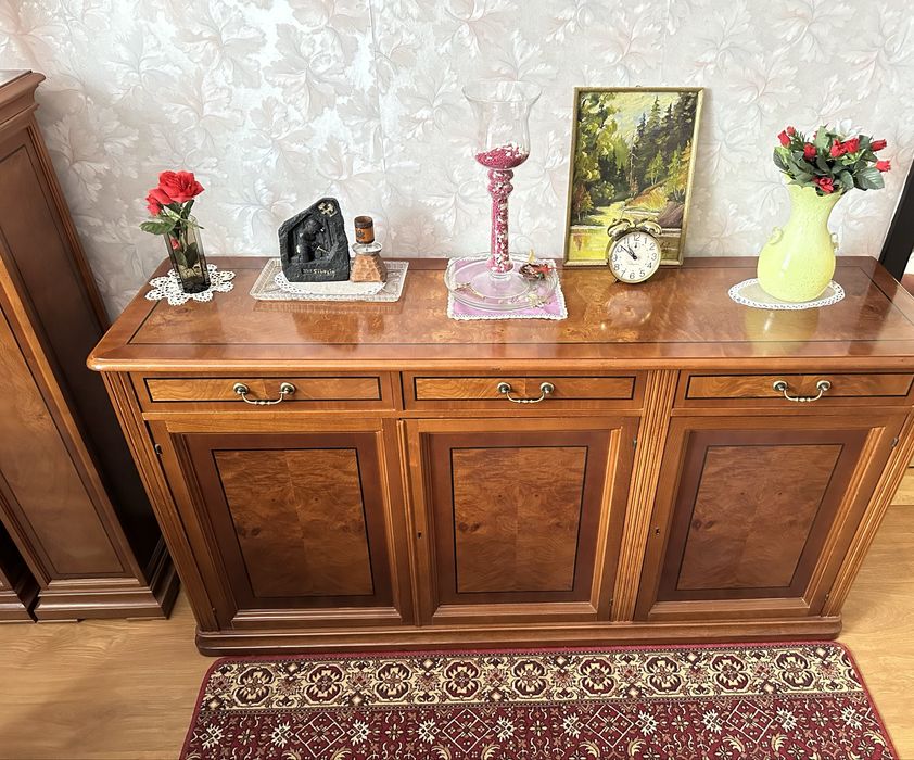 Komplet Mebli Gabinetowych | Lite Drewno & Skóra Naturalna