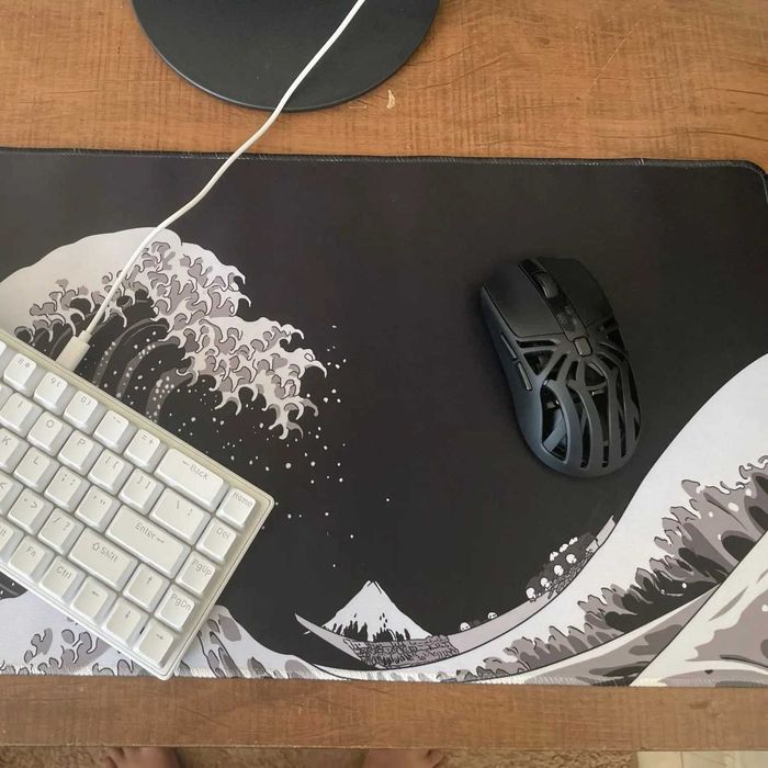 Большой игровой коврик для мышки Black Sea Wave 600x300 мм