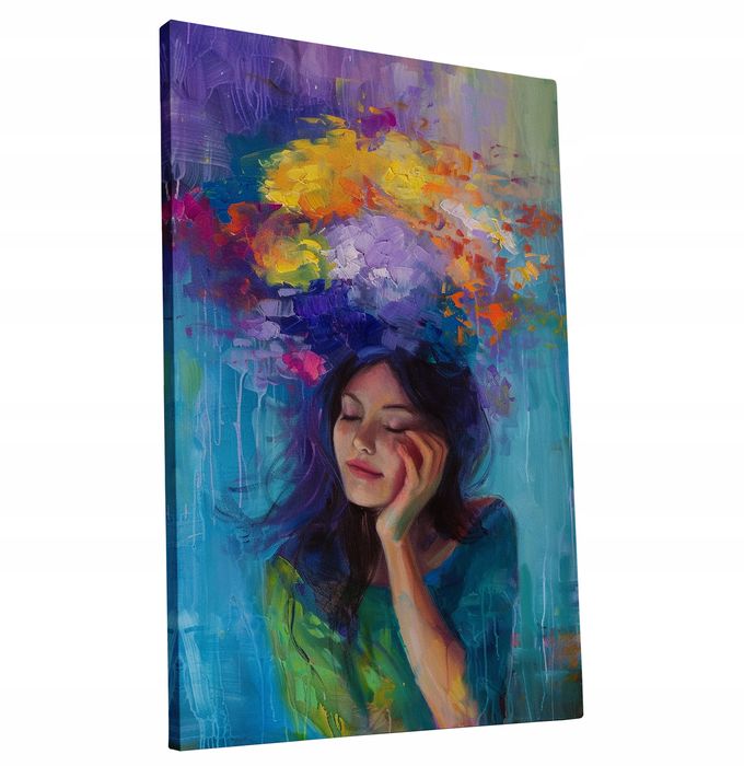 Obraz na płótnie "Abstrakcyjny Portret Mistyczny" 80x120 cm