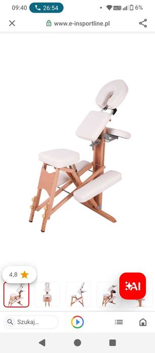 Krzesło do masażu drewniane InSPORTline Massy