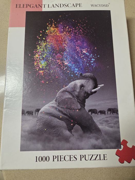 Puzzle 1000 peças Elefante Colorido – WACYDSD | Excelente estado | Pronto a montar