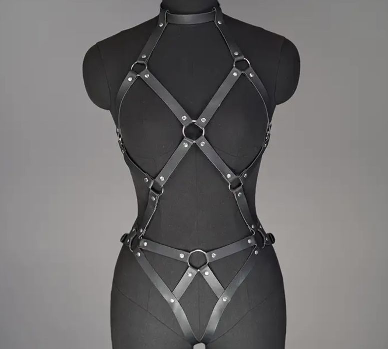 Harness uprząż na cale cialo skora