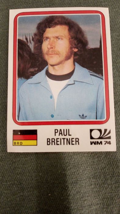Cromo Panini World Cup Story de Paul Breitner no Mundial 74 Alemanha