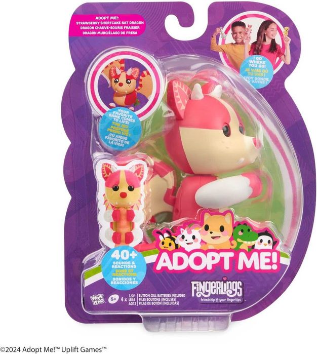 Інтерактивний  Fingerlings Adopt Me! Strawberry Shortcake Bat Дракон
