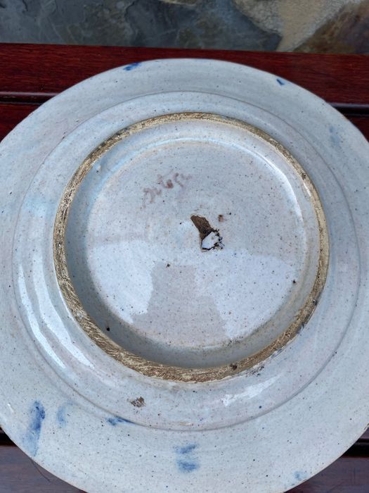 Prato Catalão Faiança Antiga Séc XVIII 23,5 cm Peça Museu