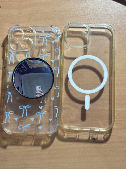 3 Capas para iPhone 15 e Espelho Olho de Peixe