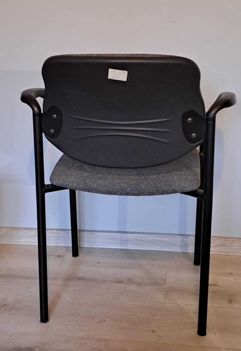 Fotel krzesło do biura HomeOffice czarno-szare proste wygodne jak nowe