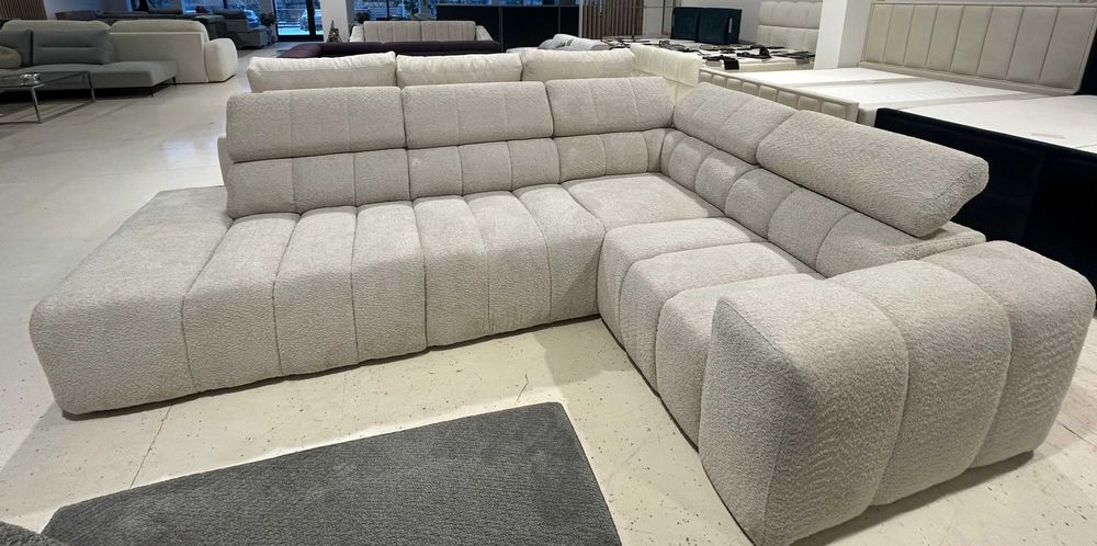 Designerski Narożnik SOFIQUE 295cm | Modna Tkanina Boucle | Ekspozycja