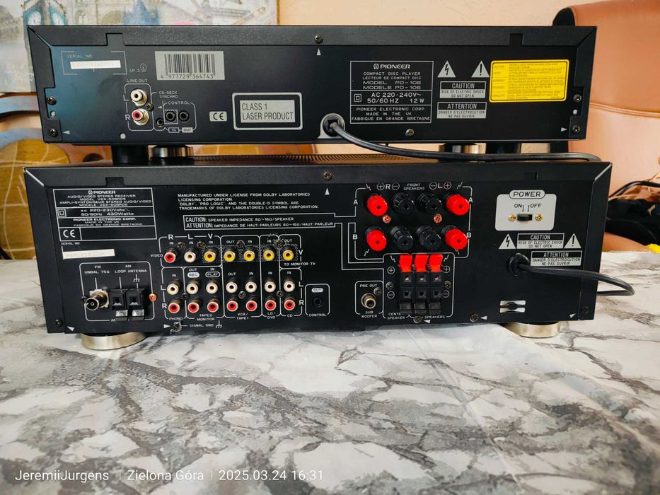 PIONEER 100% Sprawny Amplituner VSX-505RDS MKII + CD Odtwarzacz PD-106