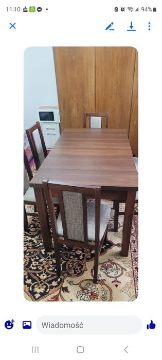 Sprzedam stół plus krzesła 140-180/80