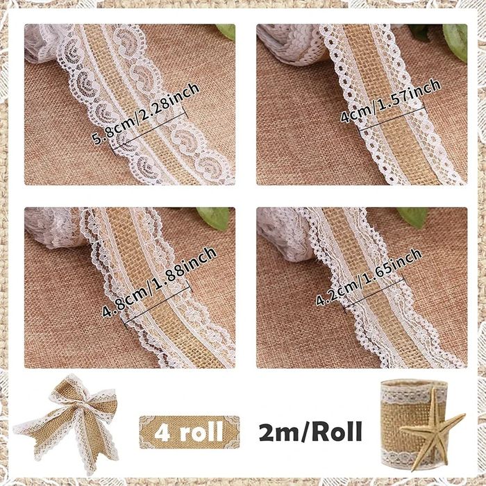 VGOODALL drewniana dekoracja serca,plus wstążki  jutowe