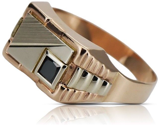 Złoty sygnet męski 14k z czerwonego złota csc005rw Onyks Gdańsk