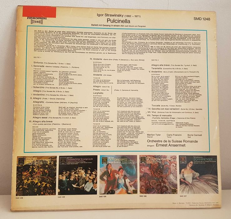 Winyl Igor Strawiński Stravinsky Strawinsky Pulcinella Ernest Ansermet