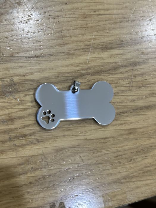 Medalha Personalizável em Aço para Coleira de Cão – Forma de Osso