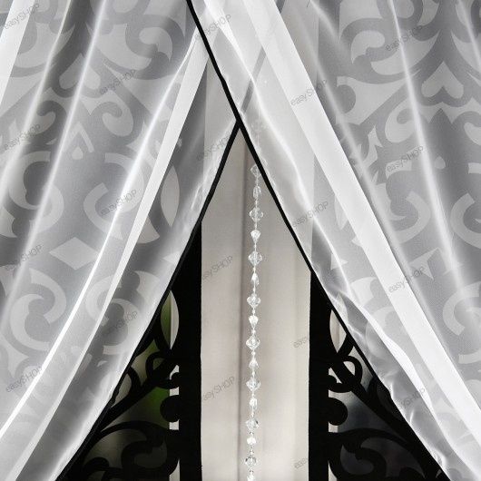 Firana z czarnym panelem 155x400