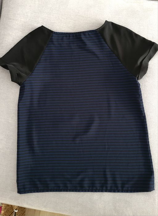 T-shirt granatowo-czarny Zara S