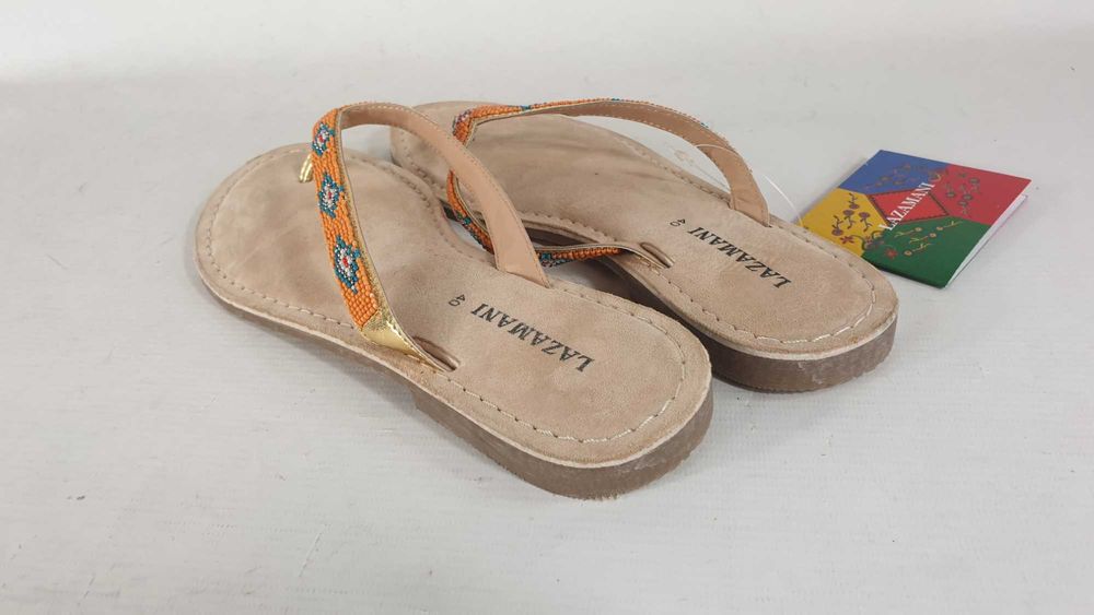LAZAMANI japonki klapki  damskie  SKÓRA ROZMIAR 40